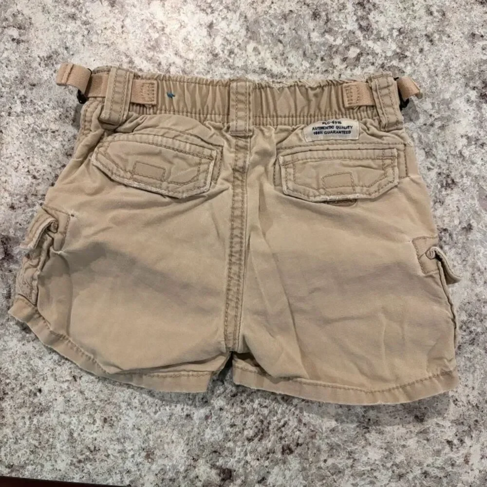 The Children’s Place Baby Boys 12M Y2K Cargo Shorts Khaki Utility Retro